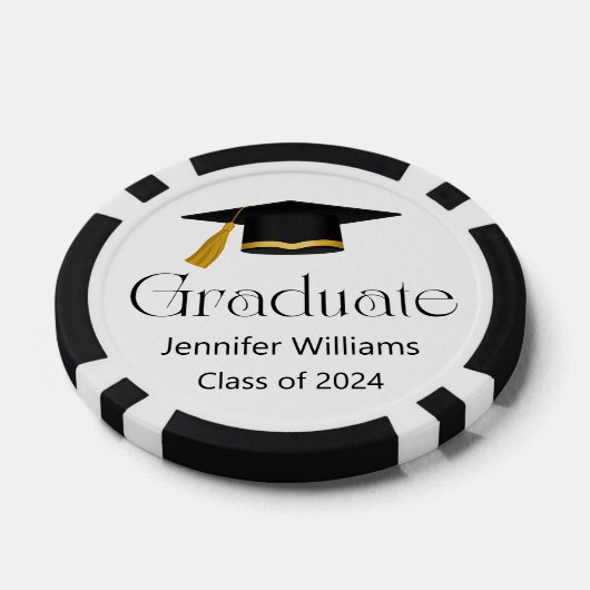 Graduiertenklasse der trendy Typografie 2024 Pokerchips (Einzeln)