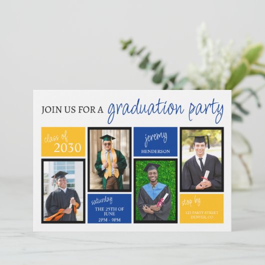 Graduiertenparty Einladung (Stehend Vorderseite)