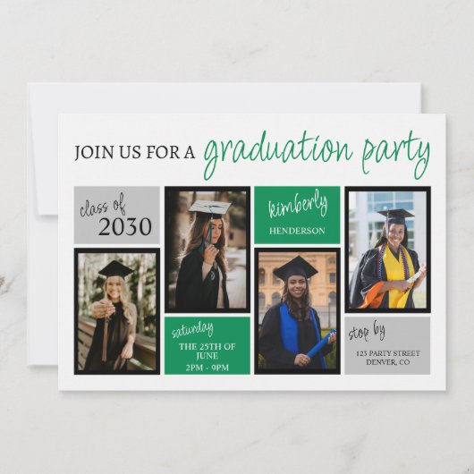 Graduiertenparty Einladung (Vorderseite)