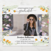 Graduiertenparty Glückwünsche Blumenkohl Schaumweinetikett (Einzelnes Label)