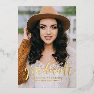 Graduiertenparty Gold für das Foto von Whimsical Folieneinladung