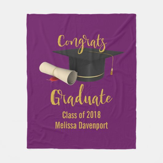 Graduiertenschule und Glückwunsch Fleecedecke (Vorderseite)