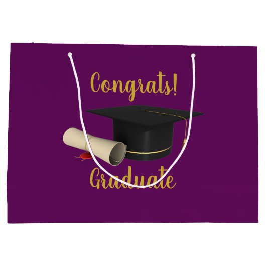 Graduiertenschule und Glückwunsch Große Geschenktüte (Rückseite)