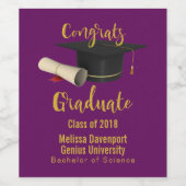 Graduiertenschule und Glückwunsch Weinetikett (Einzelnes Label)