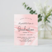 Graduiertenseide mit Rosa-Satin Einladungspostkarte (Stehend Vorderseite)