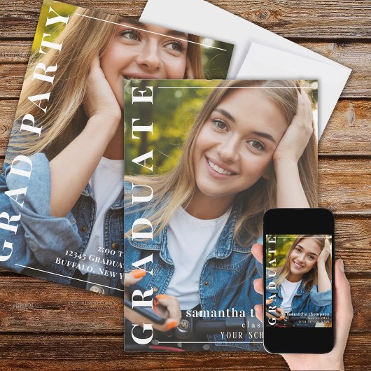 Graduiertenvorlage Minimalistisch fett Einladung