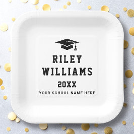 Graduiertenzahl Jahr Uni Schriftart Weiß Pappteller