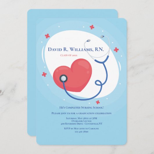 Graduierter Abschluss Einladung (Vorne/Hinten)