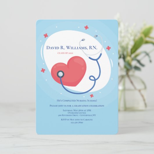 Graduierter Abschluss Einladung (Stehend Vorderseite)