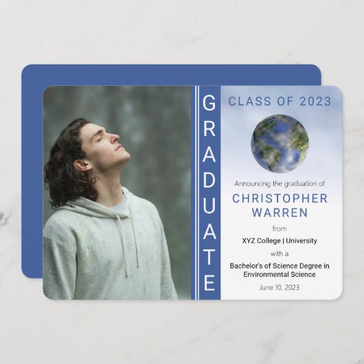Graduierter Abschluss für Erdumweltwissenschaften Ankündigung (Vorne/Hinten)