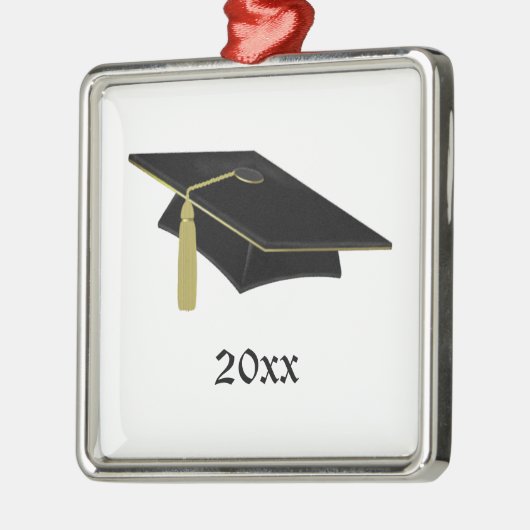Graduierter Mortarboard und Tassle im Schwarzen Silbernes Ornament (Links)