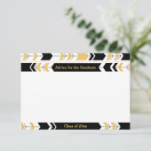 Graduierter Rat kardiert schwarzes Goldstammes- Einladung (Stehend Vorderseite)