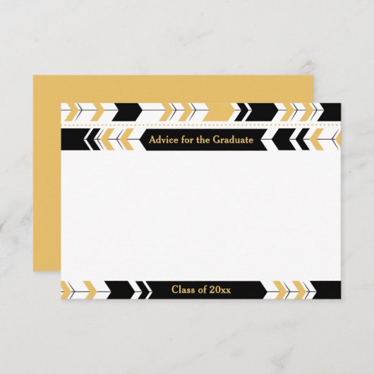 Graduierter Rat kardiert schwarzes Goldstammes- Einladung (Vorne/Hinten)