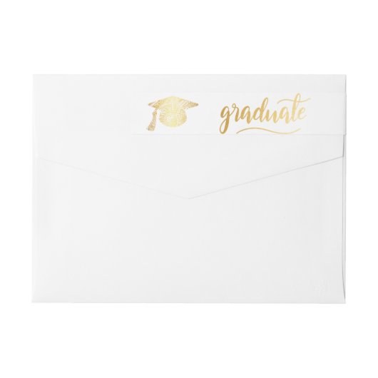 Graduierter Typografie-Imitat-GoldAbschluss-Hut (Rückseite)