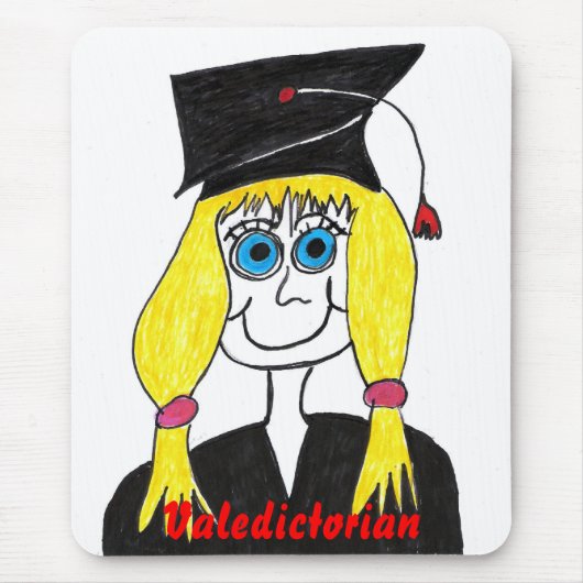 Graduierter Valedictorian-Cartoon Mousepad (Vorne)