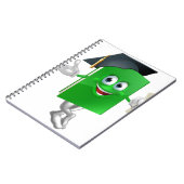 Graduiertes Bildungsbuchmaskottchen Notizblock (Linke Seite)