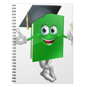 Graduiertes Bildungsbuchmaskottchen Notizblock