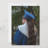 Graduiertes Foto l Happy Blue Hats Party Einladung (Rückseite)