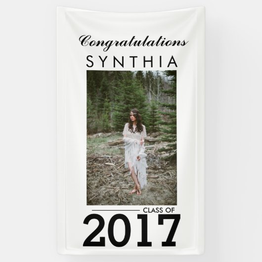 Graduiertes Glückwunsch-Foto-Yard-Zeichen Banner (Vertikal)