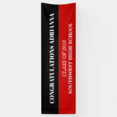 Graduiertes mutiges Skript-Glückwunsch-Schwarz-Rot Banner (Vertikal)