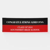 Graduiertes mutiges Skript-Glückwunsch-Schwarz-Rot Banner (Horizontal)