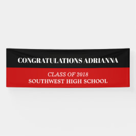 Graduiertes mutiges Skript-Glückwunsch-Schwarz-Rot Banner