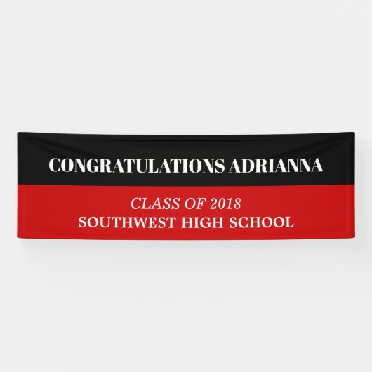 Graduiertes mutiges Skript-Glückwunsch-Schwarz-Rot Banner (Horizontal)