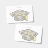 Graduierung Cap Khaki-Camouflage Ausweis (Vorder- & Rückseite)