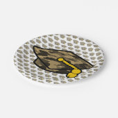 Graduierung Cap Khaki-Camouflage Pappteller (Schrägansicht)