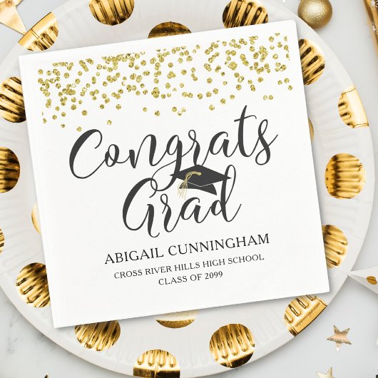 Graduierung Confetti CONGRATS GRAD Personalized Serviette