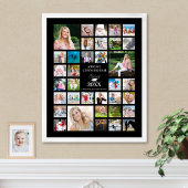 Graduierung Foto Collage CLASS OF Black Party Poster