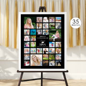 Graduierung Foto Collage CLASS OF Black Party Poster