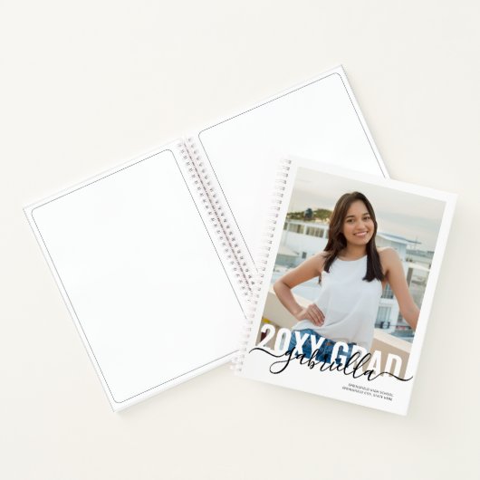 Graduierung Guest Book Modern Minimum White Notizblock (Innenseite)