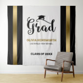 Graduierung von schwarzen und goldenen Streifen Wandteppich (Beispiel (Horizontal))