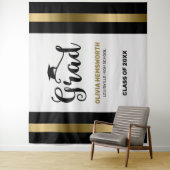 Graduierung von schwarzen und goldenen Streifen Wandteppich (Beispiel)