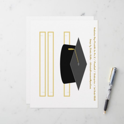 Graduierungs-Cap Black Paper-Party (Vorderseite/Rückseite Beispiel)