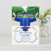 Graduierungs-Cap-Foto Einladung (Stehend Vorderseite)