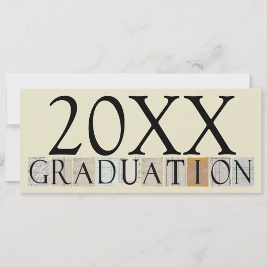 Graduierungsankündigungen/Party Einladungen [Creme (Vorderseite)