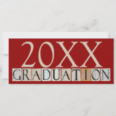 Graduierungsankündigungen/Party Einladungen {Rot} (Vorderseite)