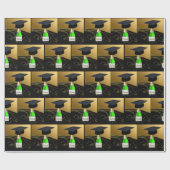 Graduierungskappe auf Champagnerflasche Celebrate Geschenkpapier (Flach)