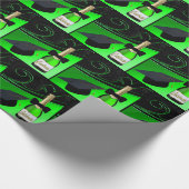 Graduierungskappe Champagner Flasche Krawatte Geschenkpapier (Ecke)