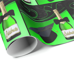 Graduierungskappe Champagner Flasche Krawatte Geschenkpapier