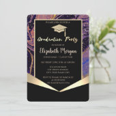 Graduierungskappe, Confetti-Stone-Abschluss Einladung (Stehend Vorderseite)