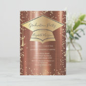 Graduierungskappe,Diamanten-brauner metallischer A Einladung (Stehend Vorderseite)