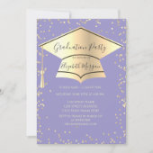 Graduierungskappe,Diamanten Lila Abschluss Einladung (Vorderseite)