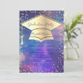 Graduierungskappe,Diamond Paint Splash Abschluss Einladung (Stehend Vorderseite)