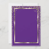 Graduierungskappe Diamonds Violet Abschluss Einladung (Rückseite)