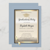 Graduierungskappe, Dusty Blue Abschluss aus Weingl Einladung (Vorne/Hinten)