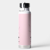 Graduierungskappe Elegante Kalligrafie Pink Custom Trinkflasche (rechts)