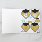 Graduierungskappe Herz-Rahmen-Ornament 1 3/4" Foto Karte (Innenseite)